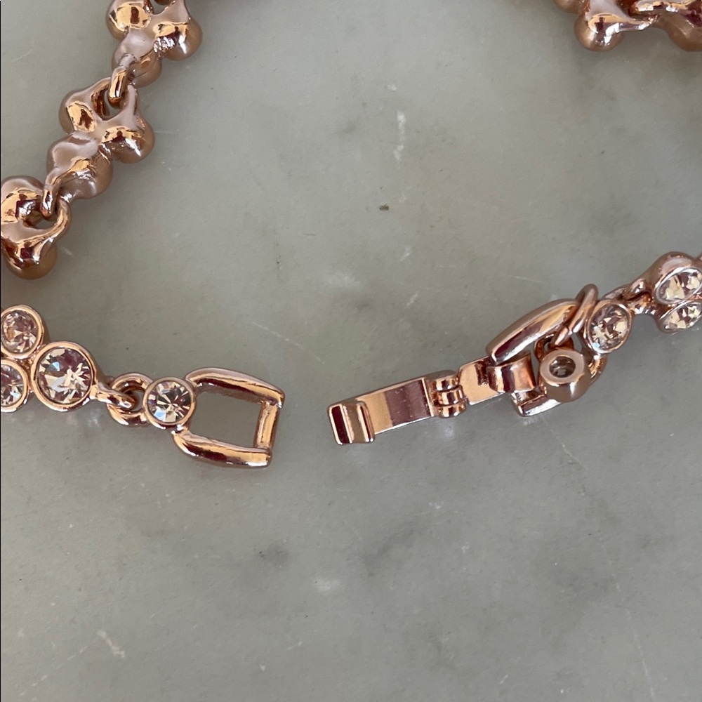 GIVENCHY Rose Gold Tennis Bracelet with Clear Crystals - Picture 9 of 16